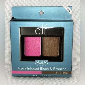 ELF FACE MAKE UP AQUA BEAUTY BLUSH & BRONZER BRONZED VIOLET HYDRATE Aloe Infused